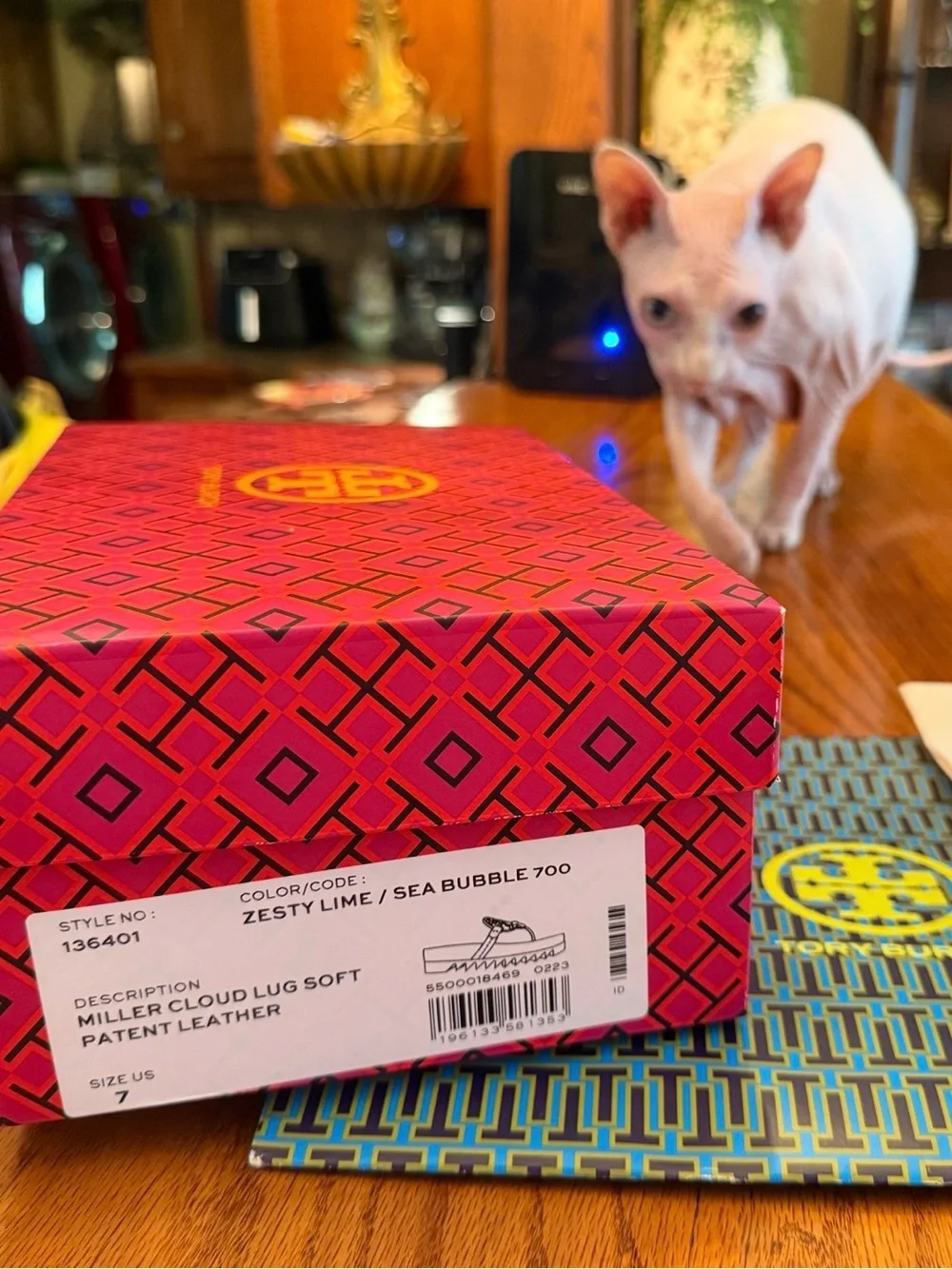 Tory Burch Miller Cloud Lug Patent Sandals Zesty Lime Size 7